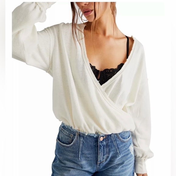 We The Free Tops - Free People We The Free Anyway Plunge Neck Wrap Top Oversized M